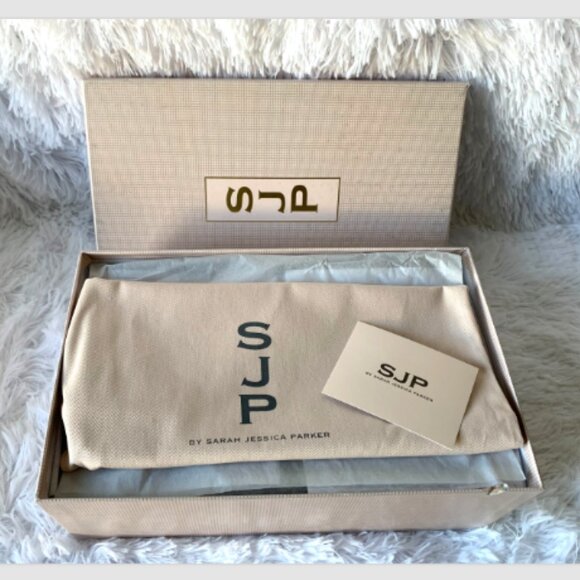 NIB SJP by Sarah Jessica Parker Carrie Black T-Strap Pumps EU 41.5 US 10.5 70mm - Picture 7 of 16